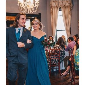 Size 14 Azazie Kaitlynn Peacock Bridesmaid Dress